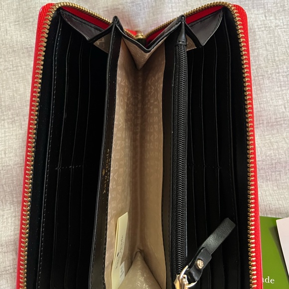 NWT Kate Spade Neda Accordion Zip Around Wallet in Pink/Red - Picture 5 of 6